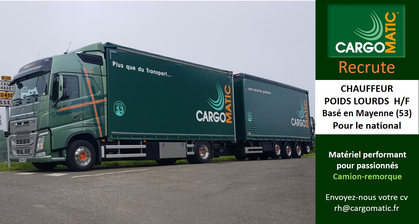 Cargomatic recrute conducteur PL en vendee 85