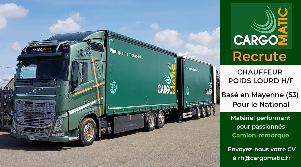 Offre d'emploi conducteur Poids Lourds Cargomatic base en Mayenne 53